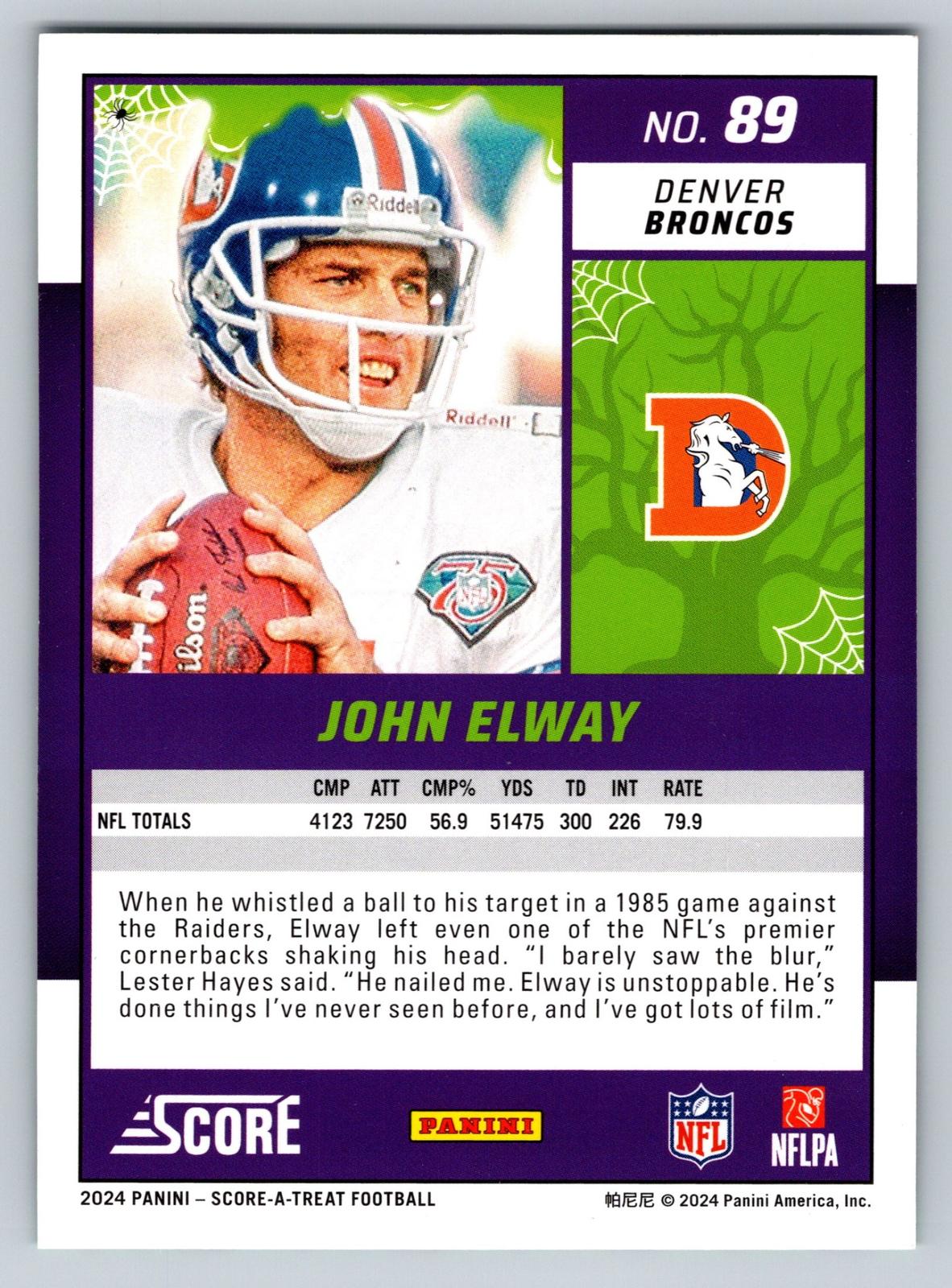 2024 Score-A-Treat #89 John Elway Green Bats