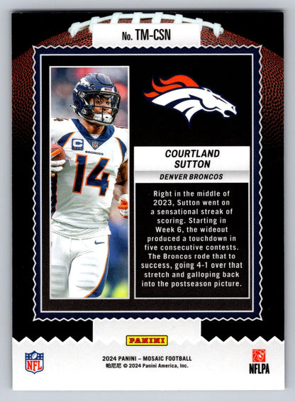 2024 Panini Mosaic #TM-CSN Courtland Sutton Touchdown Masters