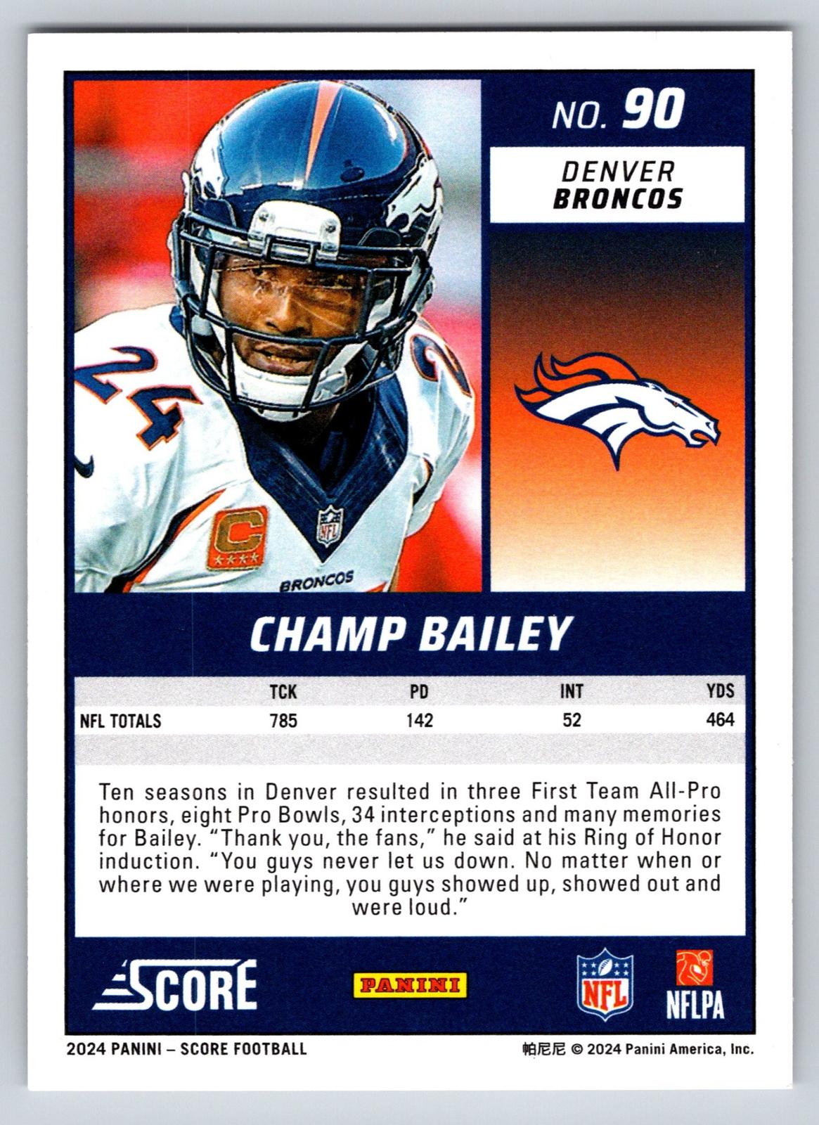 2024 Score #90 Champ Bailey
