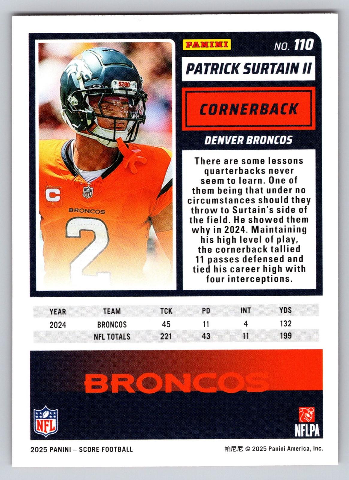 2025 Score-A-Treat #110 Patrick Surtain II