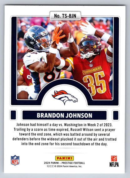 2024 Panini Prestige #TS-BJN Brandon Johnson Time Stamped