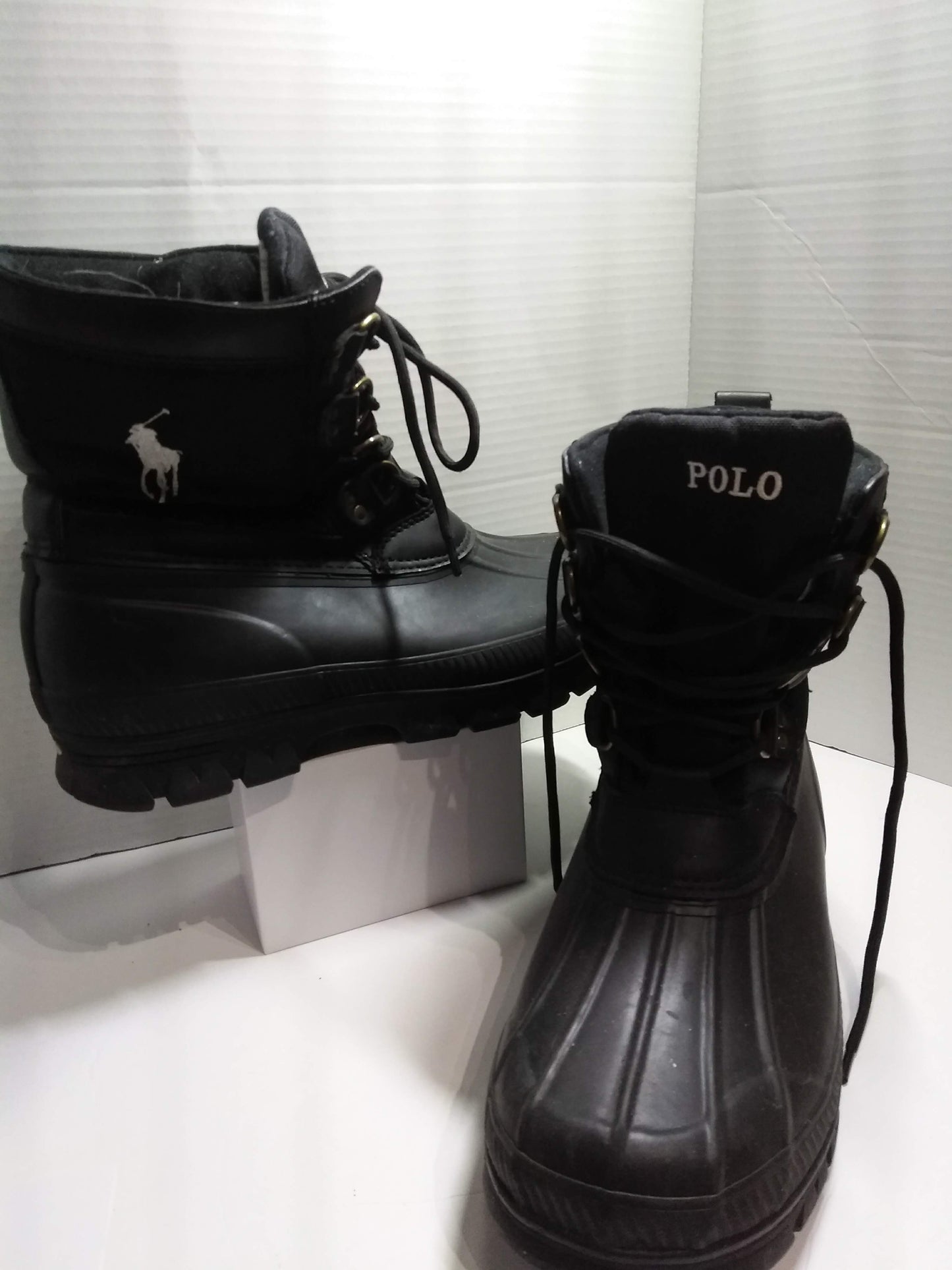 Polo Ralph Lauren Black Ranger Duck Boot Winter Snow Boots
