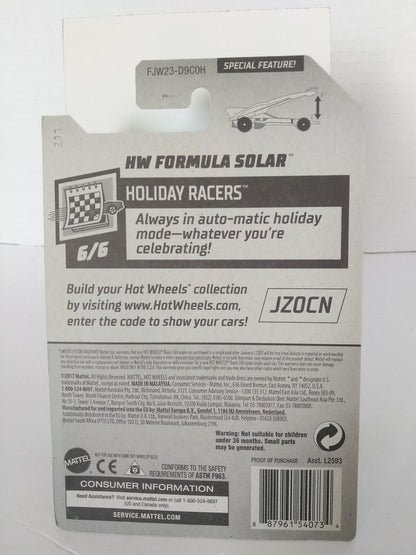 2018 Hot Wheels Holiday Racers - Formula Solar