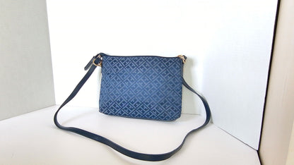 Tommy Hilfiger Blue Crossbody Bag with Logo Pattern