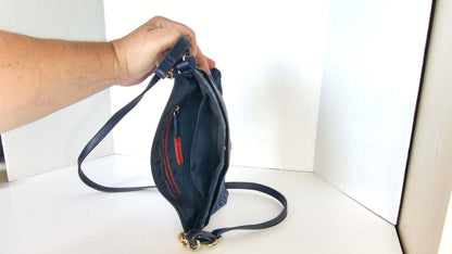 Tommy Hilfiger Blue Crossbody Bag with Logo Pattern
