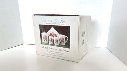 Currier & Ives 5 - Piece Stoneware Tabe Top Set